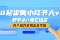 0起步做小红书大v，新手从0起号运营，月入过万变现全套攻略 - 中创网-中创网