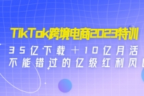 TikTok跨境电商2023特训：35亿下载＋10亿月活，不能错过的亿级红利风口 - 中创网-中创网