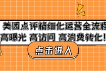 美团点评精细化运营全流程：高曝光 高访问 高消费转化！ - 中创网-中创网
