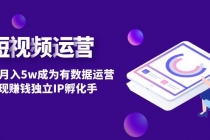短视频自然流IP第2期：从0到月入5w成为有数据运营变现赚钱独立IP孵化手 - 中创网-中创网