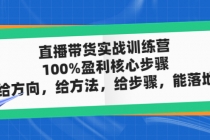 直播带货实战训练营：100%盈利核心步骤，给方向，给方法，给步骤，能落地 - 中创网-中创网