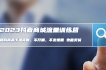 2023抖音商城流量班：利润商品卡流实操，不开播-不发视频-也能卖货(无水印) - 中创网-中创网