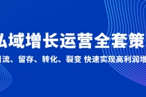 私域增长运营全套策略：引流、留存、转化、裂变 快速实现高利润增长 - 中创网-中创网