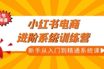 小红书电商进阶系统训练营：新手从入门到精通系统课 - 中创网-中创网