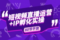 短视频直播运营+IP孵化实战：80节干货实操分享 - 中创网-中创网