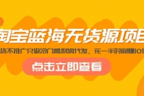 淘宝蓝海无货源项目，不囤货不推广只做冷门高利润代发，花一半时间赚10倍钱 - 中创网-中创网