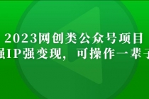 2023网创类公众号月入过万项目，强IP强变现，可操作一辈子 - 中创网-中创网