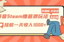 抖音Steam撸音浪玩法 挂机一天收入1000+不露脸 不说话 不封号 社恐人群福音 - 中创网-中创网