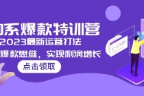 2023淘系爆款特训营，2023最新运营打法，学习爆款思维，实现利润增长 - 中创网-中创网