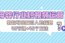 母婴行业短视频运营：教你写个吸引人的标题，45节课+45个方法 - 中创网-中创网