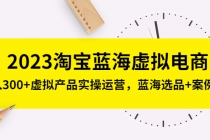 2023淘宝蓝海虚拟电商，日入300+虚拟产品实操运营，蓝海选品+案例拆解 - 中创网-中创网