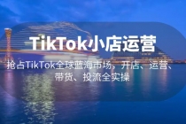 TikTok小店运营 抢占TikTok全球蓝海市场，开店、运营、带货、投流全实操 - 中创网-中创网