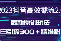 日引300＋创业粉，独家抖音高效截流2.0玩法 - 中创网-中创网