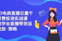 2023电商直播巨量千川付费投流实战课，快速学会直播带货运营投放·策略 - 中创网-中创网