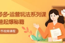 2023拼多多-运营玩法系列课：快速起爆秘籍 - 中创网-中创网