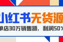 小红书无货源项目：从0-1从开店到爆单，单店30万销售额，利润50%，干货分享 - 中创网-中创网