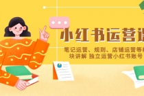 小红书·运营课，笔记运营、规则、店铺运营等模块讲解 独立运营小红书账号 - 中创网-中创网