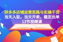 拼多多店铺运营思路与实操干货，当天入驻，当天开卖，稳定出单 - 中创网-中创网