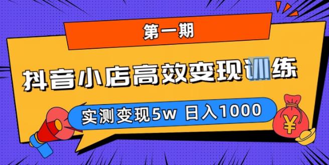 抖音小店高效变现训练营（第一期）,实测变现5w，日入1000【揭秘】 - 中创网-中创网