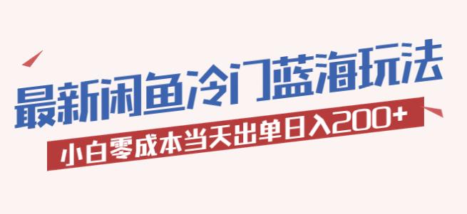 图片[1]-2023最新闲鱼冷门蓝海玩法，小白零成本当天出单日入200+【揭秘】 - 中创网-中创网