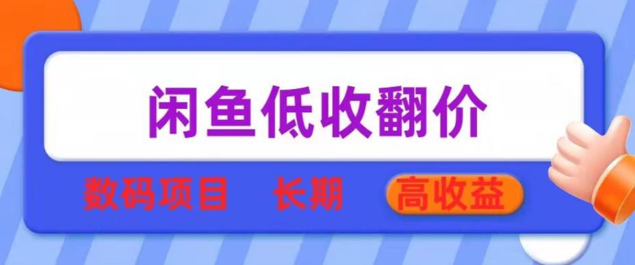 闲鱼低收翻价数码暴利项目，长期高收益【揭秘】 - 中创网-中创网