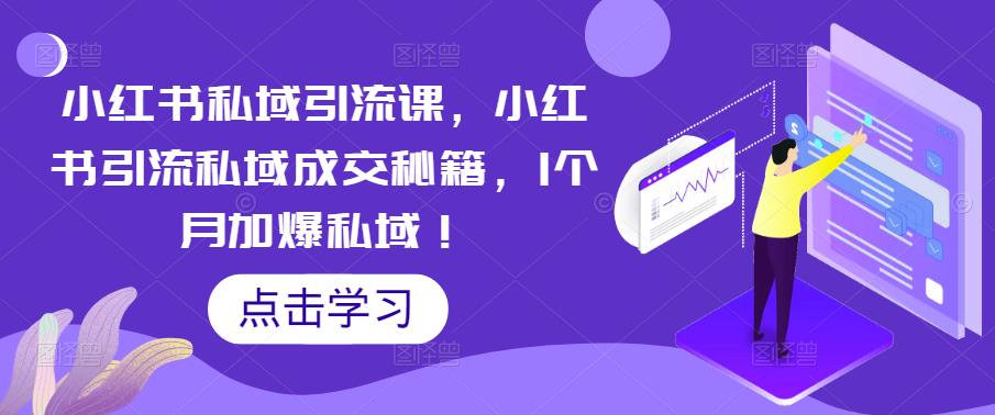小红书私域引流课，小红书引流私域成交秘籍，1个月加爆私域！ - 中创网-中创网