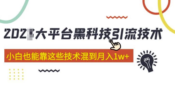 图片[1]-大平台黑科技引流技术，小白也能靠这些技术混到月入1w+(2022年的课程） - 中创网-中创网