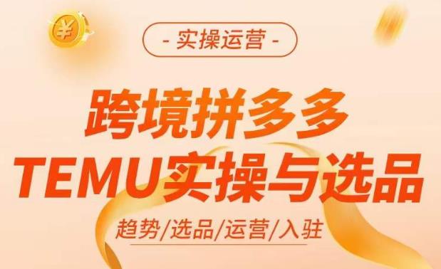 图片[1]-跨境拼多多TEMU实操与选品，​掌握平台运营方法技巧，选品避坑12条标准，爆款的底层思路等 - 中创网-中创网