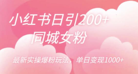 图片[1]-小红书日引200+同城女粉，最新实操爆粉玩法，单日变现1000+【揭秘】 - 中创网-中创网