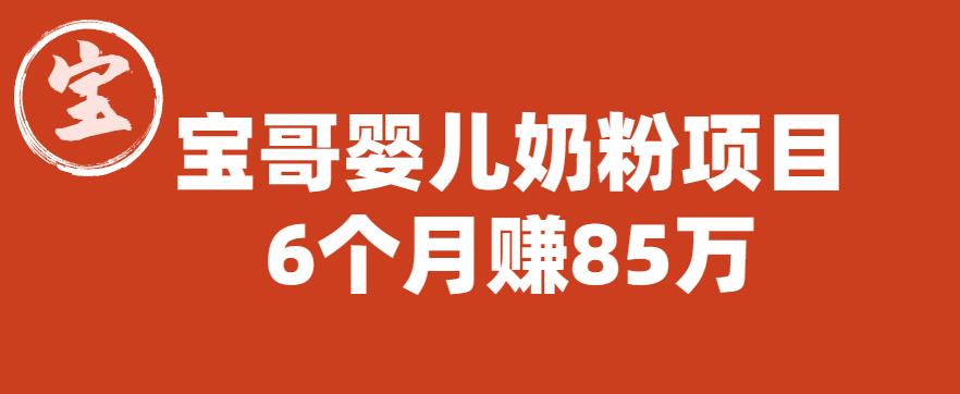 宝哥婴儿奶粉项目，6个月赚85w【图文非视频】【揭秘】 - 中创网-中创网