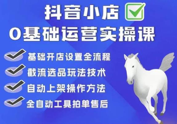 图片[1]-白马电商·0基础抖店运营实操课，基础开店设置全流程，截流选品玩法技术 - 中创网-中创网