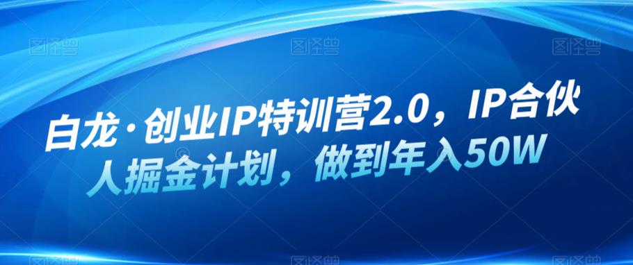 图片[1]-白龙·创业IP特训营2.0，IP合伙人掘金计划，做到年入50W - 中创网-中创网