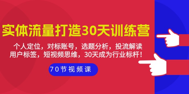 实体-流量打造-30天训练营：个人定位，对标账号，选题分析，投流解读-70节 - 中创网-中创网
