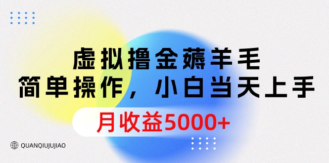 虚拟撸金薅羊毛，简单操作，小白当天上手，月收益5000+ - 中创网-中创网