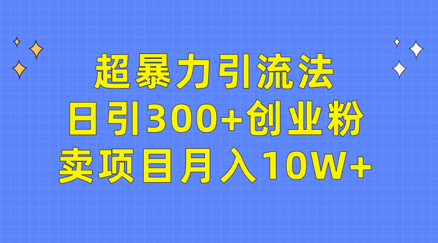 图片[1]-超暴力引流法，日引300+创业粉，卖项目月入10W+ - 中创网-中创网