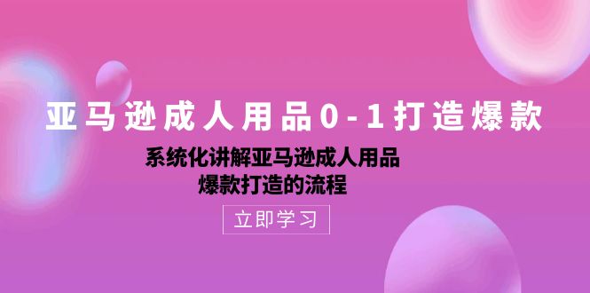 亚马逊成人用品0-1打造爆款：系统化讲解亚马逊成人用品爆款打造的流程 - 中创网-中创网
