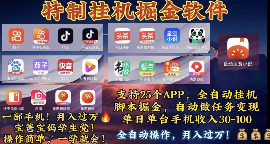 月入过万 24小时全自动无脑挂机，操作简单！ - 中创网-中创网