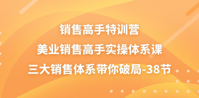 销售-高手特训营，美业-销售高手实操体系课，三大销售体系带你破局-38节 - 中创网-中创网
