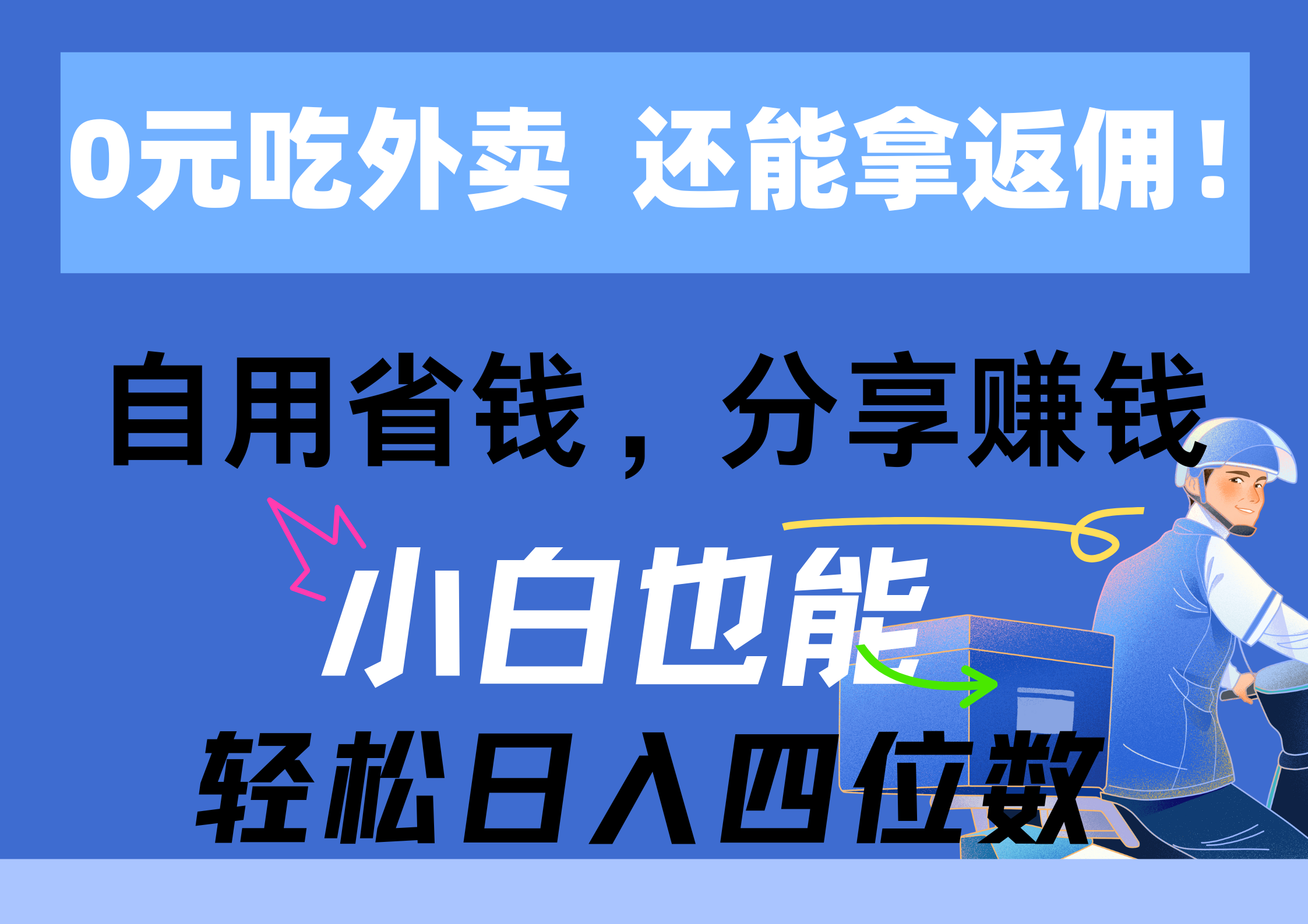 图片[1]-0元吃外卖， 还拿高返佣！自用省钱，分享赚钱，小白也能轻松日入四位数 - 中创网-中创网