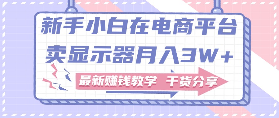新手小白如何做到在电商平台卖显示器月入3W+，最新赚钱教学干货分享 - 中创网-中创网