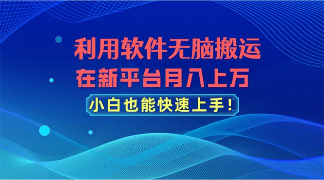 利用软件无脑搬运，在新平台月入上万，小白也能快速上手 - 中创网-中创网