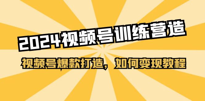 2024视频号训练营，视频号爆款打造，如何变现教程 - 中创网-中创网