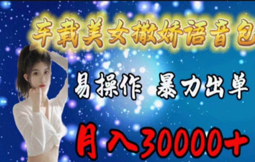 车载美女撒娇语音包，执行就出单，月入3000＋，小白看完课程就能马上实操 - 中创网-中创网