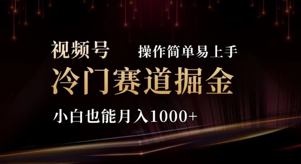 2024视频号冷门赛道掘金，操作简单轻松上手，小白也能月入1000+ - 中创网-中创网