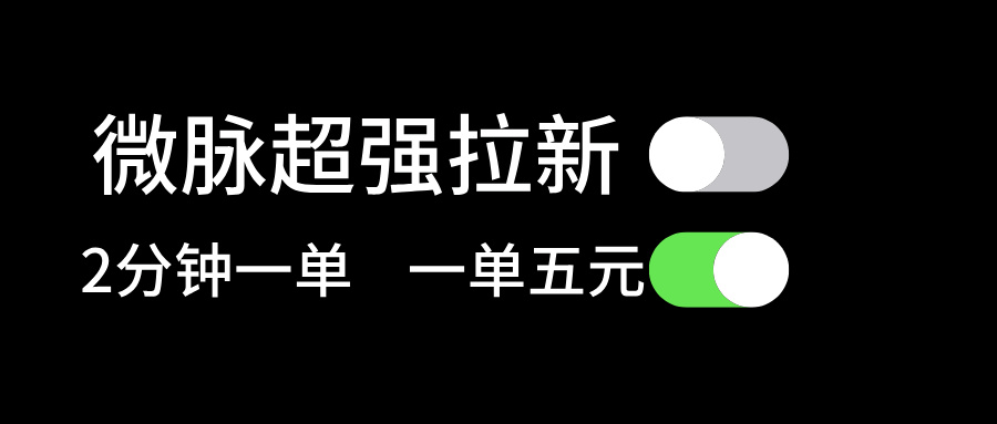 微脉超强拉新， 两分钟1单， 一单利润5块，适合小白 - 中创网-中创网