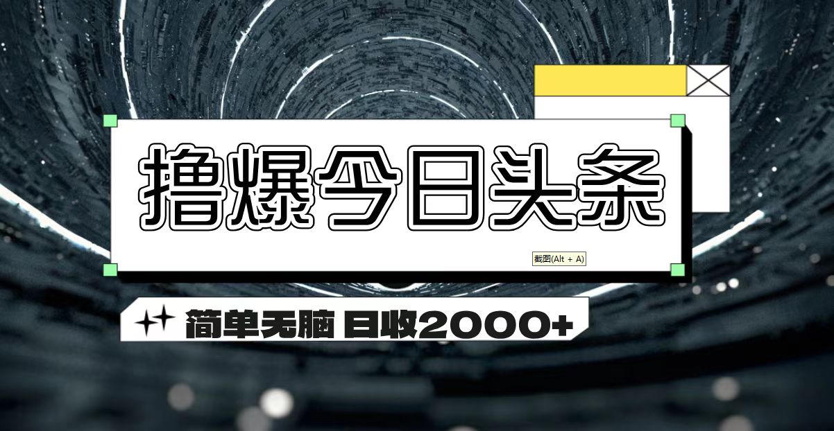 撸爆今日头条 简单无脑操作 日收2000+ - 中创网-中创网