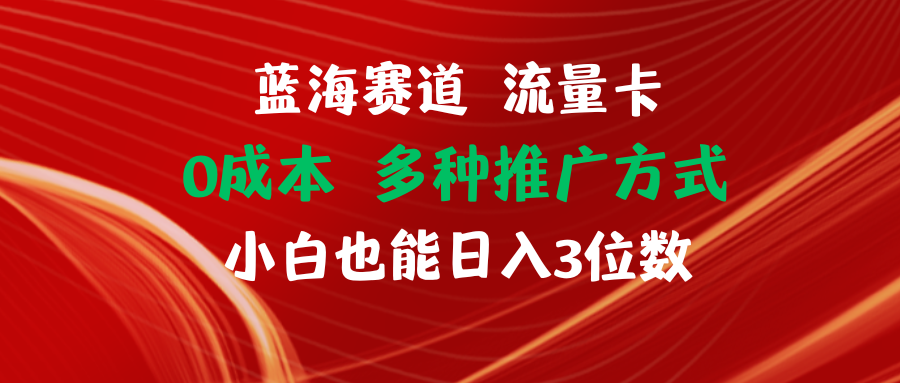 蓝海赛道 流量卡 0成本 小白也能日入三位数 - 中创网-中创网