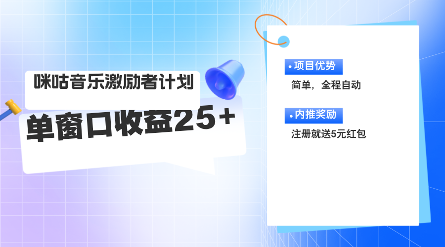 咪咕激励者计划，单窗口收益20~25，可矩阵操作 - 中创网-中创网