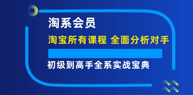 淘系会员【淘宝所有课程，全面分析对手】，初级到高手全系实战宝典 - 中创网-中创网