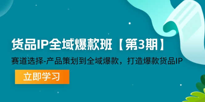 货品-IP全域爆款班【第3期】赛道选择-产品策划到全域爆款，打造爆款货品IP - 中创网-中创网